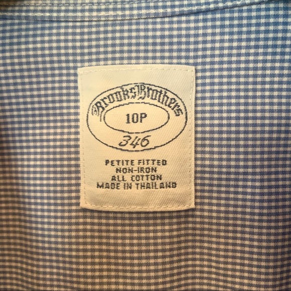 Brooks Brothers 346 Women’s Blue Gingham Blouse - Picture 3 of 6